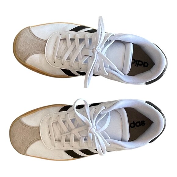 Adidas VL Court Bold Platform Sneaker in Black & White - Size 7 - Picture 9 of 10